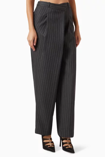 Tayler Trousers in Pinstriped Wool-blend Fabric