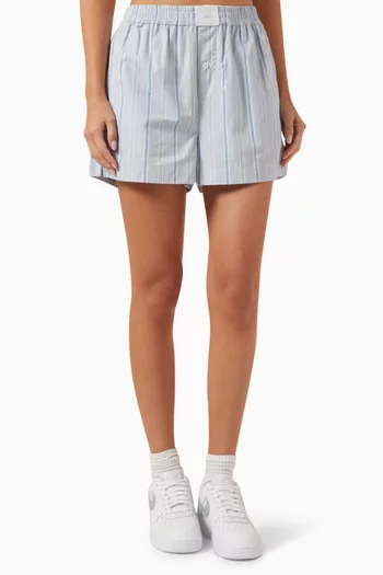 Ida Logo Striped Boxer Shorts in Cotton