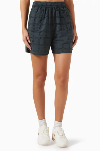 Dylan Broderie Logo Shorts in Cotton