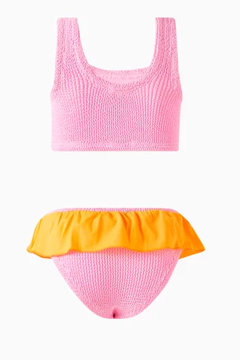 Kids Duo Olive Bikini Set in The Original Crinkle™