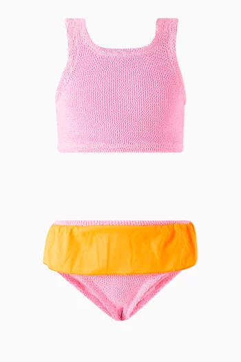 Kids Duo Olive Bikini Set in The Original Crinkle™