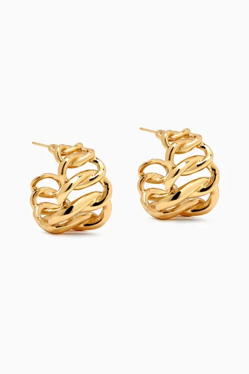 Bronx Hoop Earrings in 24kt Gold-plated Metal