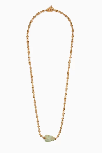 Amarre Rainbow Long Necklace in 24kt Gold-plated Metal