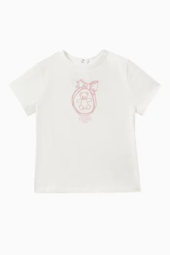 Teddy-print T-shirt in Cotton