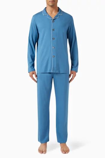Derek Rose Men's Brindisi 93 Silk Satin Pajamas