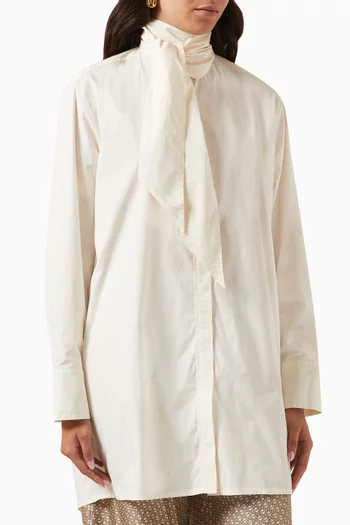 Evie Scarf Shirt in Cotton-poplin