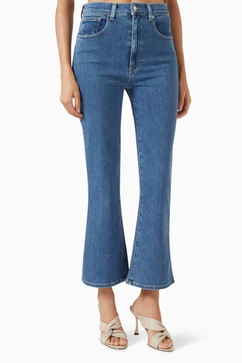 Stella Crop Flared Jeans in Denim