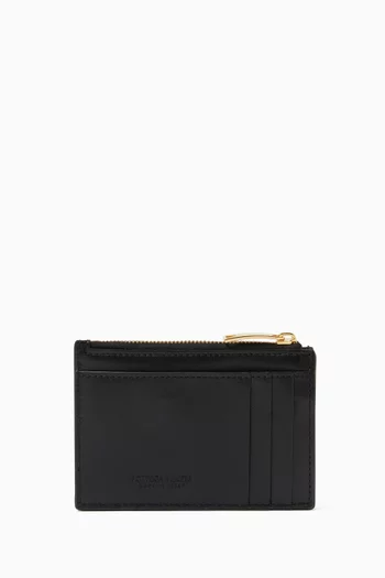 حافظة كاسيت بسلسلة مفاتيح جلد مجدول