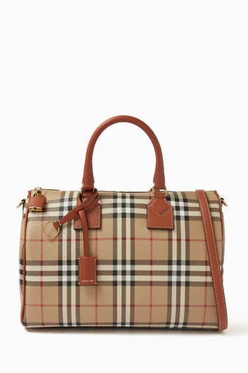 Medium Bowling Bag in Check Canvas