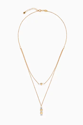 Moda Geometrica Two-layer Necklace in 18kt Gold