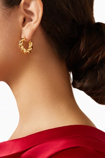 Croissant Hoop Earrings in 18kt Gold-plated Brass