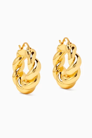 Croissant Hoop Earrings in 18kt Gold-plated Brass