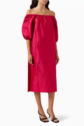 Tiptop Off-shoulder Dress in Silk