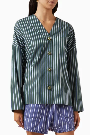 Striped Pyjama Shirt in Cotton
