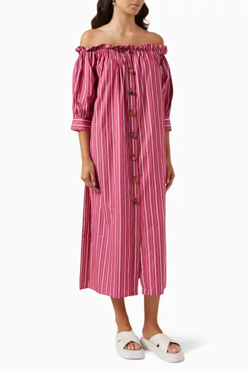 Asli Striped Dress in Cotton