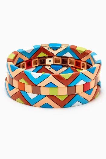 Puzzled Bracelets in Enamel, Set of 3