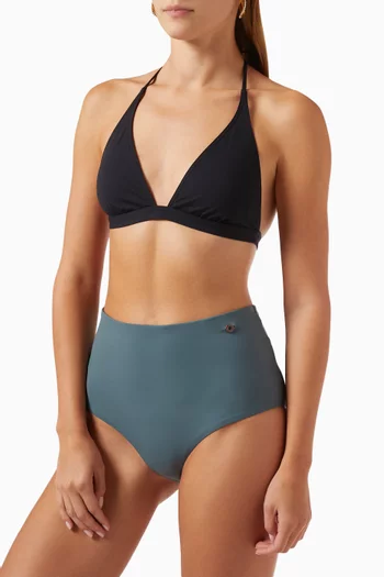 Halter-neck Triangle Bikini Top in Micro-fibre Jersey