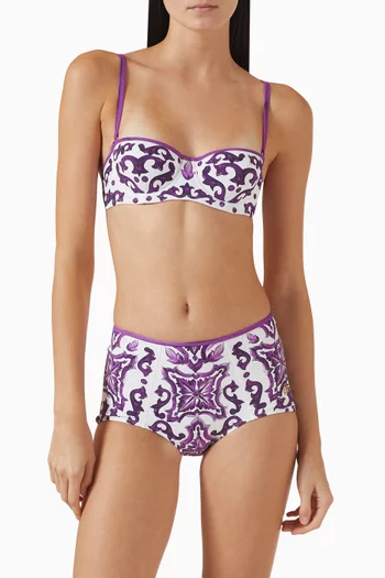 Majolica-print Bikini Set