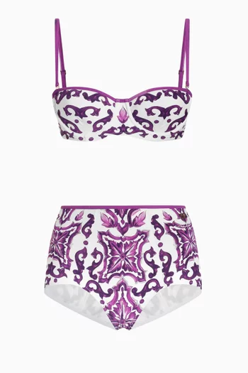 Majolica-print Bikini Set