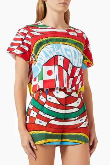 Carretto-print T-shirt in Jersey