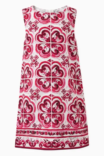 Majolica-print Dress in Cotton-blend