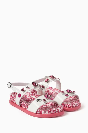 Crystal-embellished Sandals in Patent Leather