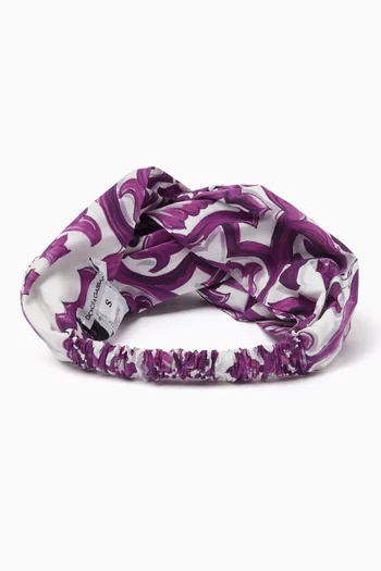 Majolica-print Headband in Satin