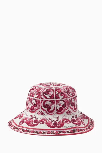 Majolica-print Hat in Cotton