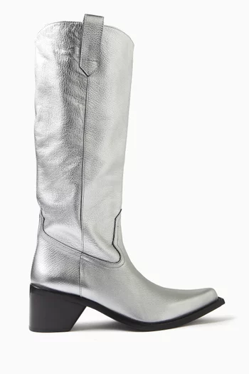 Bandi Knee Boots in Metallic Leather