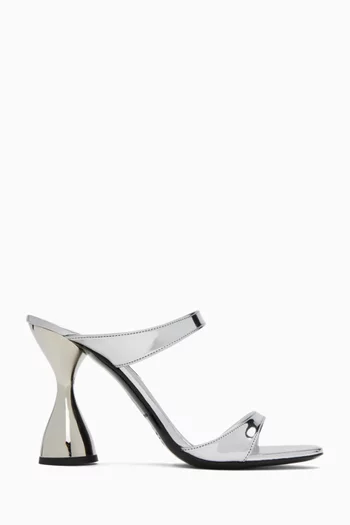 Verner Double Strap 105 Mules in Metallic Leather