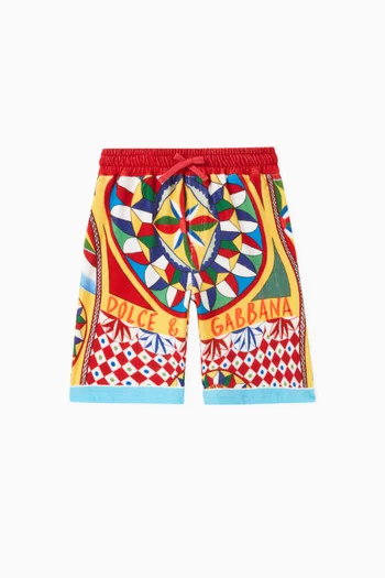 Carretto-print Shorts in Cotton