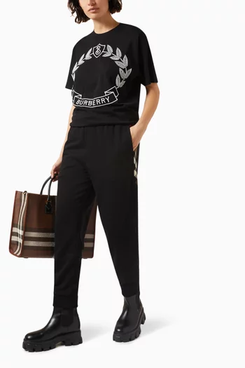 Check Panel Jogging Pants in Cotton