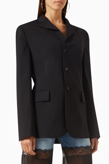 Tailored Belted Jacket in Stretch-wool