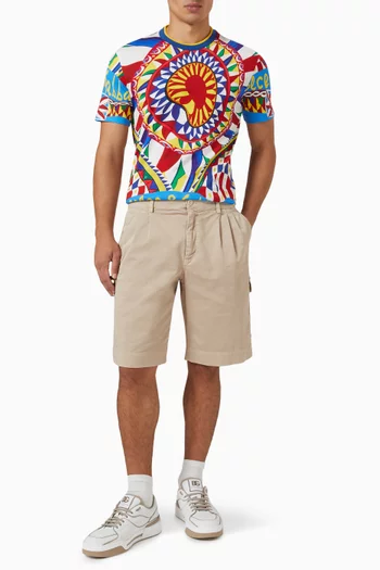 Carretto Print T-shirt in Cotton Jersey