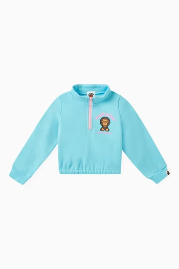 Baby Milo Half-zip Sweatshirt in Cotton