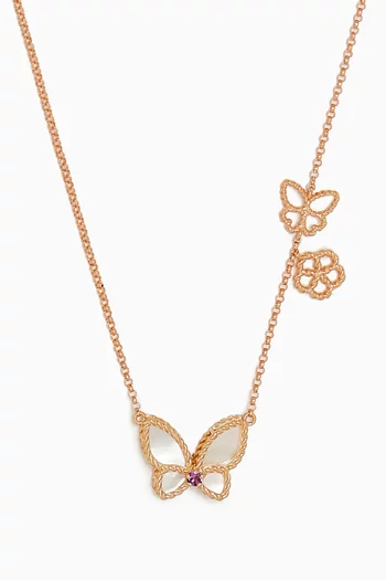 Farfasha Butterfly Petali del Mare & Amethyst Necklace in 18kt Rose Gold