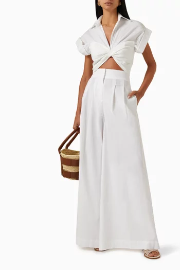 Elliot Crop Top in Stretch-poplin