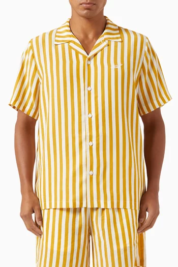 Striped Thompson Camp Collar Shirt