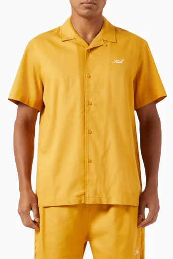 Thompson Camp Collar Shirt in Silk-blend