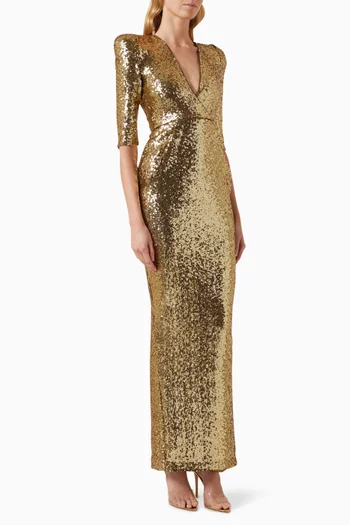Look Me Up Sequinned Gown