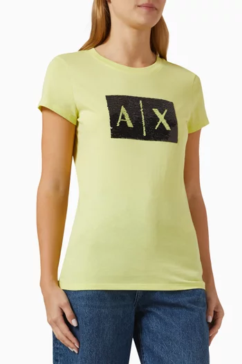 AX Bold Logo T-shirt in Cotton-jersey
