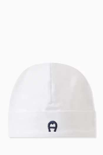 Embroidered Logo Baby Hat in Cotton