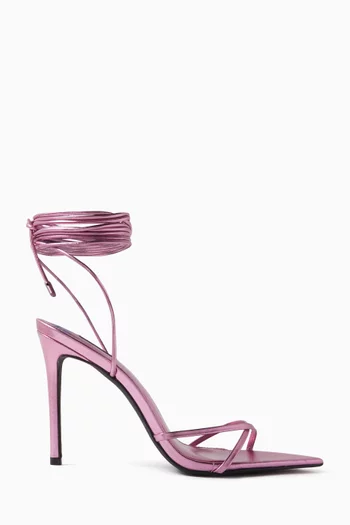 Tila 100 Strappy Sandals in Metallic Leather
