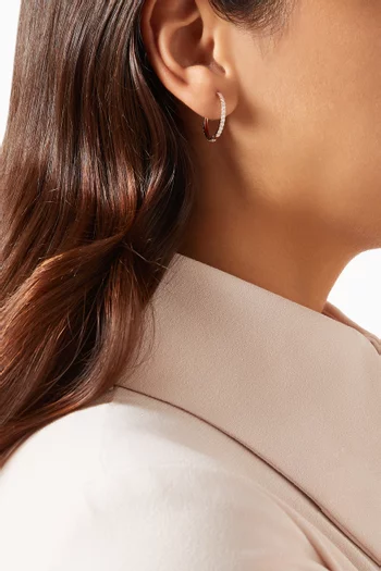 Medium Diamond Hoop Earrings in 18kt Rose Gold