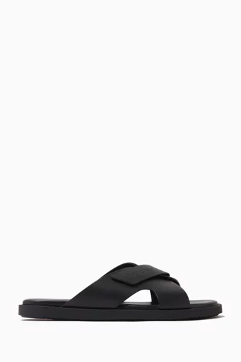 Fidia Double Strap Sandals in Leather