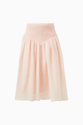 Smocked Skirt in Wool