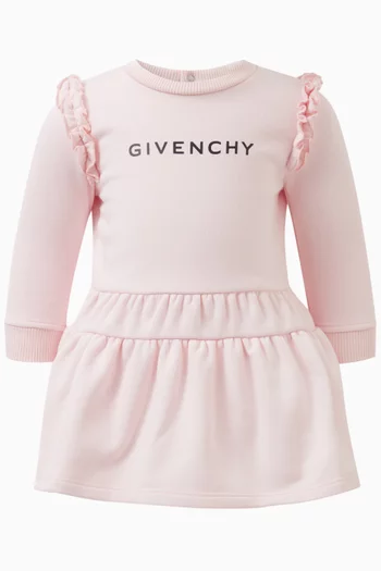 Logo Print Dress in Cotton-blend