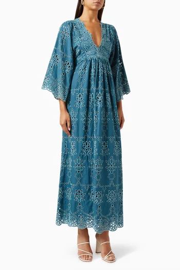 Rosa Broderie Anglaise Maxi Dress