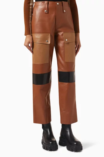 Tapered Cargo Trousers in Nappa Leather