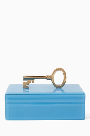 Jewelry Box with Metal Key Accent